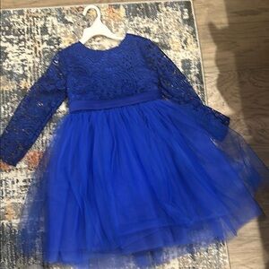 Elegant Blue Lace Kids Dress